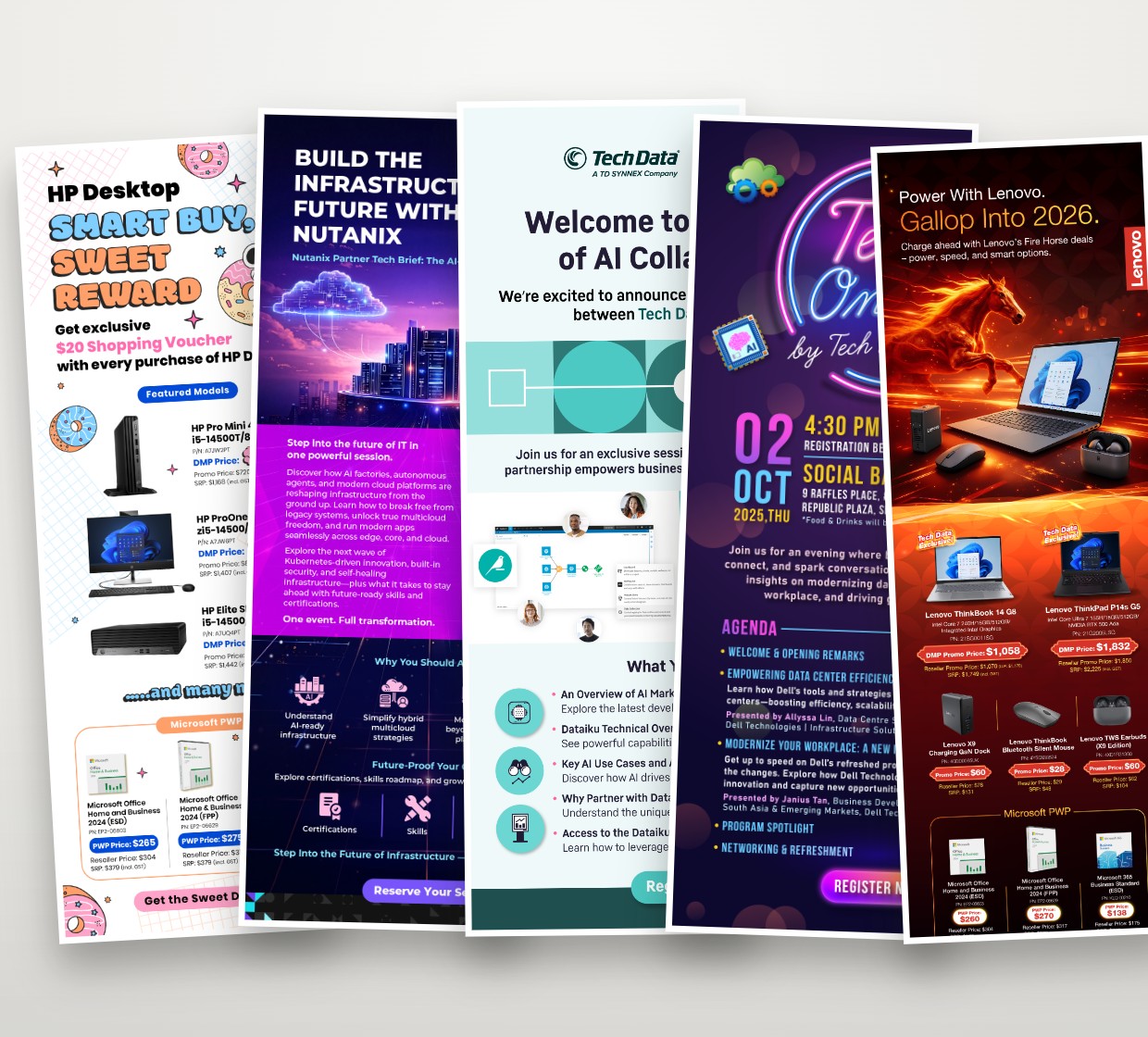 Tech Data · TD SYNNEX — channel campaign & EDM collage